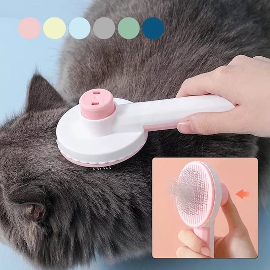 Self Cleaning Pet Comb, Cat and Dog Brush for Grooming, Massage Cat and Dog Comb with Handle for Short Long Hair, Pet Brush Tool for Remove Loose Undercoat