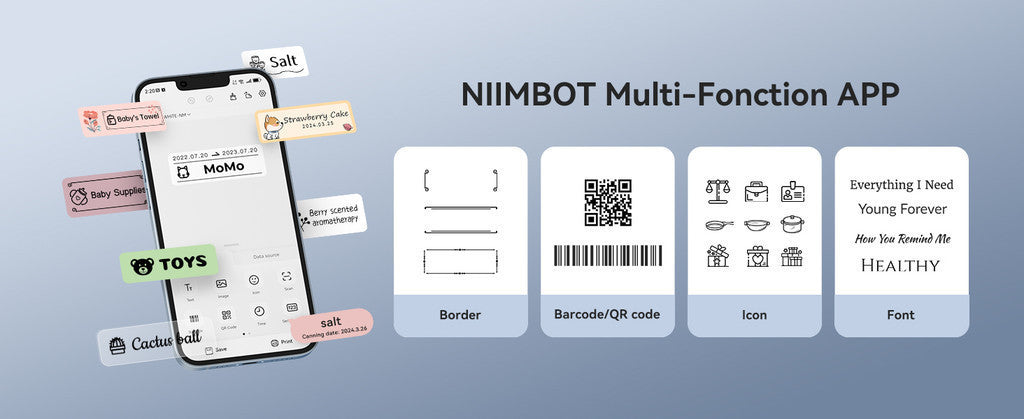 Mini Portable Self-Adhesive Label Printer Niimbot D11 Labels Printer Sticker Thermal Printer Custom Name Label Maker Price Tag