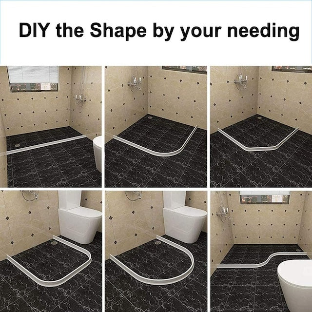 Shower Stripper, Shower Water BarrierWet Room Bathroom Floor Sealing Strip, Shower Threshold Dam, Shower Barrier and Retention System