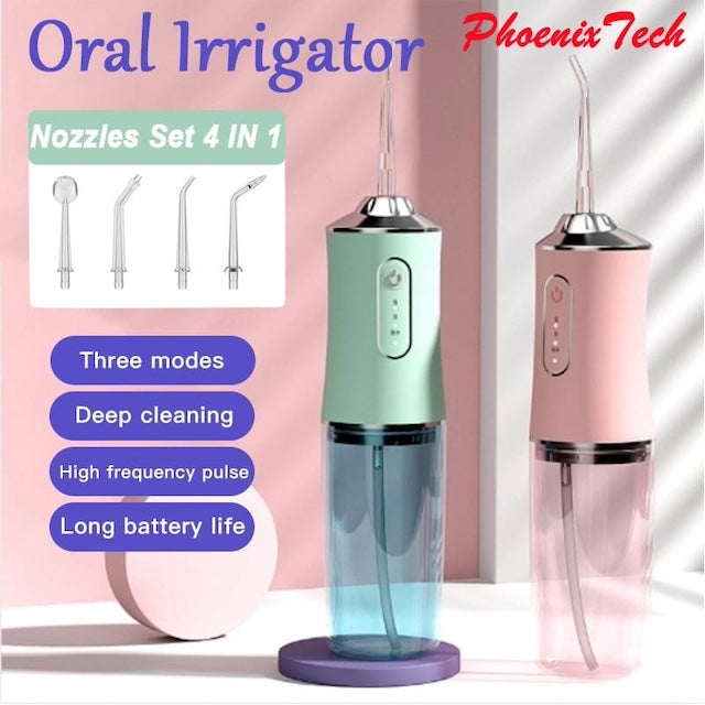 New Dental Water Jet Flosser, 1400rpm Teeth Cleaner, 3 Modes Oral Hygiene Cleaning Machine, Single Nozzle for Teeth and Braces