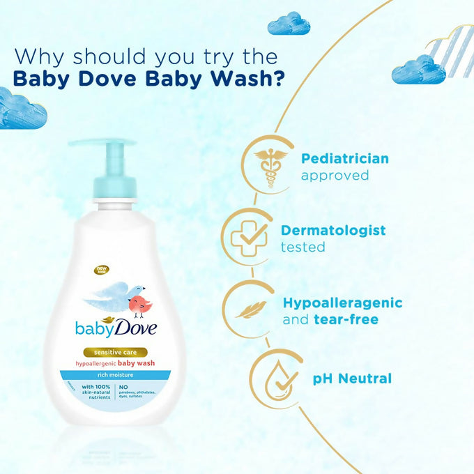 Baby Dove Rich Moisture Hair to Toe Baby Wash, 400 ml