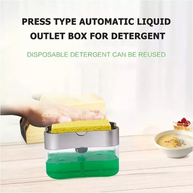 Convenient 2-in-1 Soap Pump/Dispenser, Soap Dispenser Pump Sponge Holder for Effortless Kitchen Cleanup and Organization