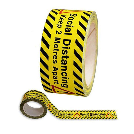 33 Metres Social Distancing Printed Tape - Keep 2 Metres Apart - Essential For Safe Workplaces