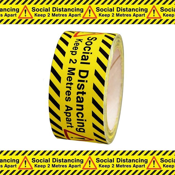 33 Metres Social Distancing Printed Tape - Keep 2 Metres Apart - Essential For Safe Workplaces