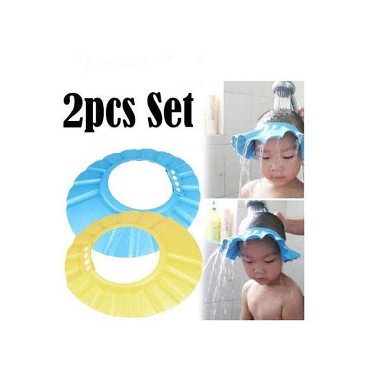 2 Pcs Soft Adjustable Baby Shower Cap Bathing Protection