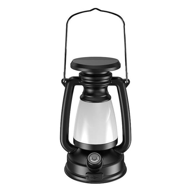 Solar/Rechargeable Lantern Lamp, Portable Camping Lantern USB Rechargeable Hanging Tent Lamp with Stepless Dimming