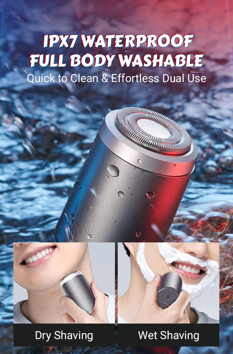 Portable Multifunctional Electric Shaver Rechargeable Travel Mini Men Razors Long Endurance Hair Trimmer IPX6 Waterproof Wet/Dry