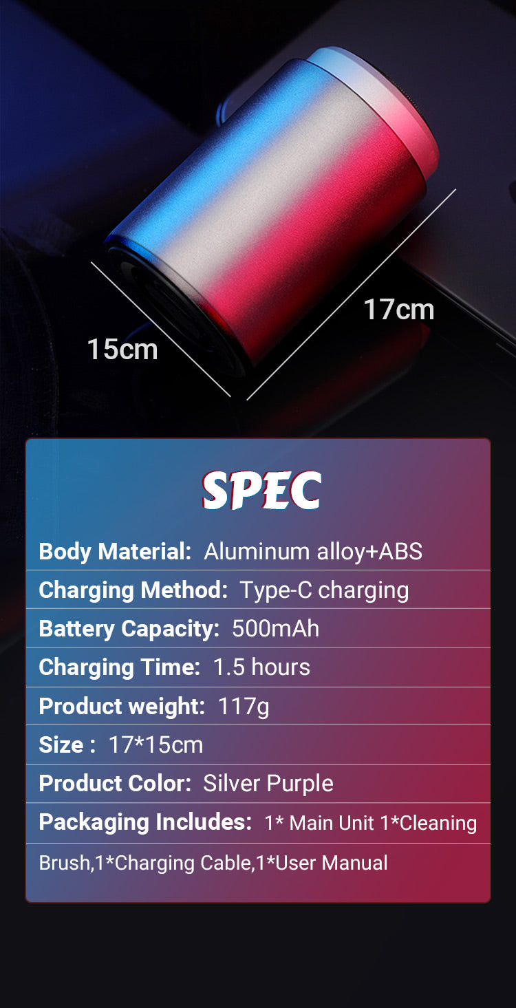 Portable Multifunctional Electric Shaver Rechargeable Travel Mini Men Razors Long Endurance Hair Trimmer IPX6 Waterproof Wet/Dry