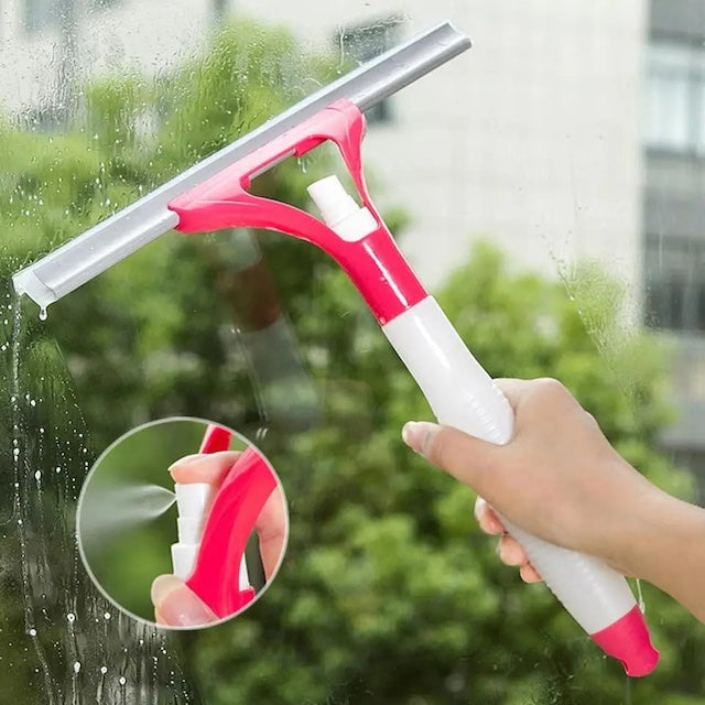 Spray Window Cleaner, Wiper with Spray for Cleaning, Put Liquid Inside Spray and Wipe, Window Cleaning Accessories