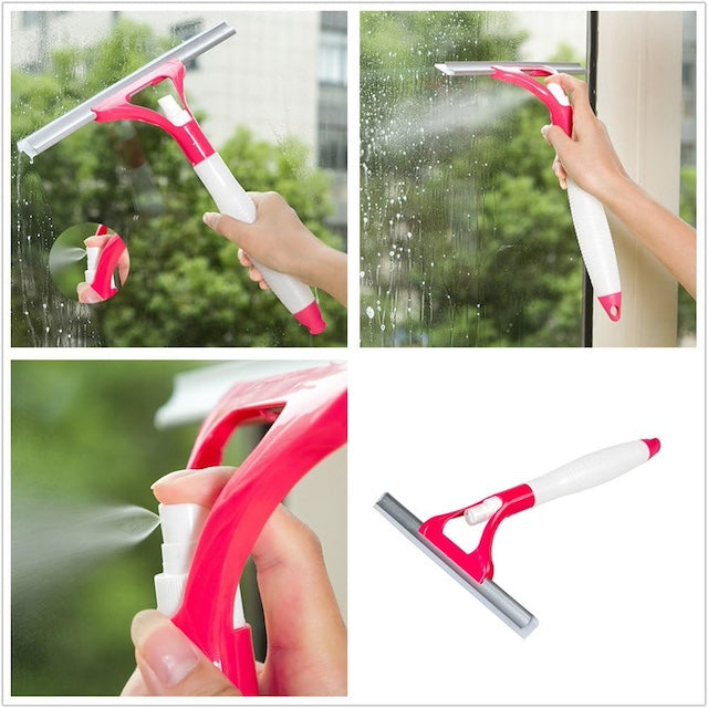 Spray Window Cleaner, Wiper with Spray for Cleaning, Put Liquid Inside Spray and Wipe, Window Cleaning Accessories