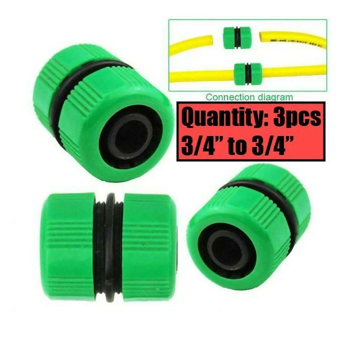 3pcs 3/4 Inch Garden Water Hose Connector Pipe