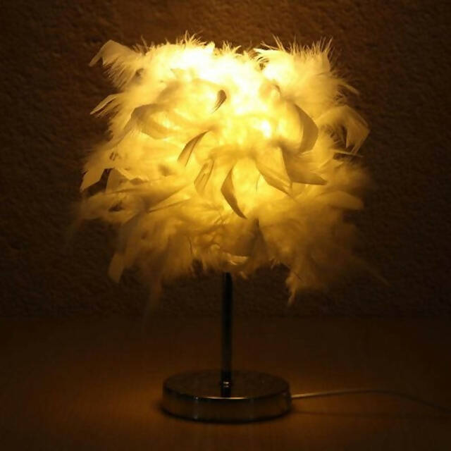 Generic LED Modern Feather Night Light, Color White Nordic Feather, Comes with Bulb