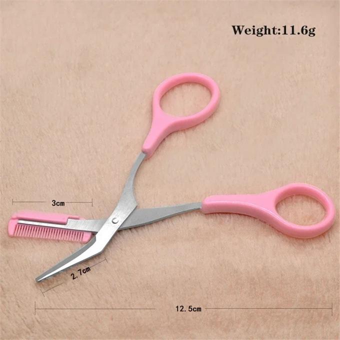 Stainless Steel Eyebrow Shaping Cut Scissors Comb Hair Remover, Portable and Lightweight