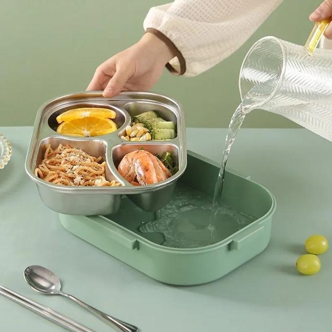 5 in 1 Large 304 Stainless Steel Sealed Lunch Box Office Worker Students with Soup Bowl Food Container