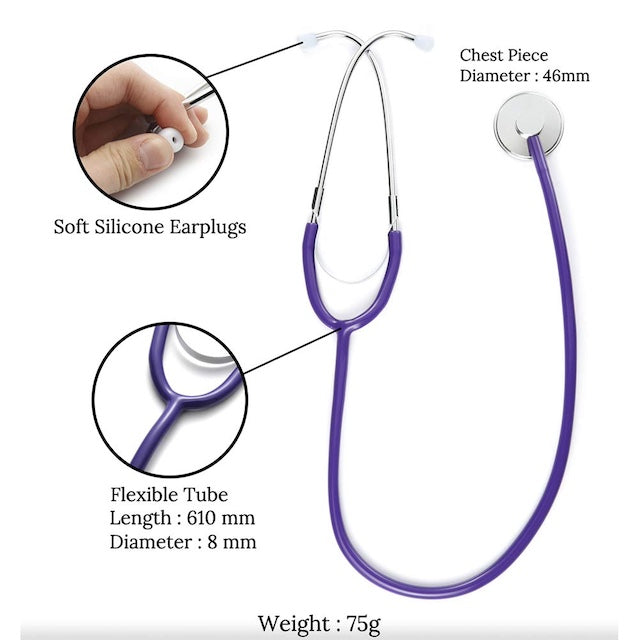 Stethoscope Professional Cardiology Doctor Student Nurse Medical Device, Portable Flat Head Stethoscope