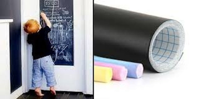 Waterproof Wall Sticking Blackboard, Wall Chalk Board Sticker for Kids, Removable Blackboard Wall Sticker, 5pcs Multicolour Chalks