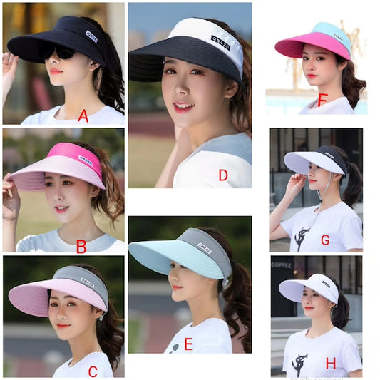 Sun Visor Hats, Women Summer Sun Visor Wide-brimmed Hat, Beach Hat, Adjustable Protection Female Cap Beach Hat