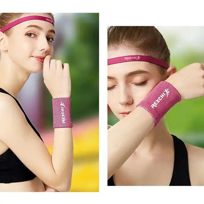 Rexchi 1 Piece Sweat Belt Women Wrist Brace Support Breathable Ice Cooling Wristband For Gym