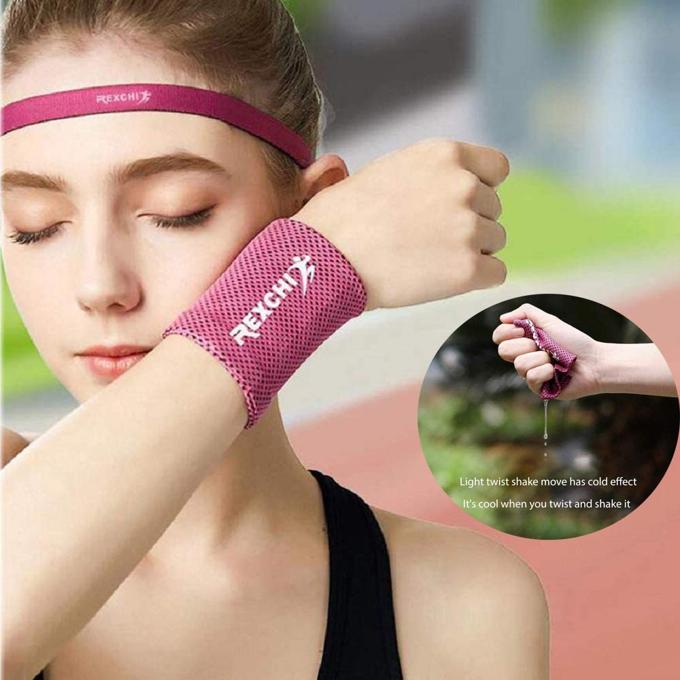 Rexchi 1 Piece Sweat Belt Women Wrist Brace Support Breathable Ice Cooling Wristband For Gym