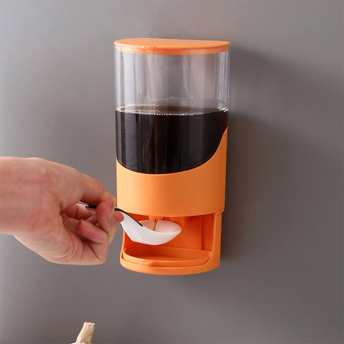 1pc Wall Mounted Oil Bottle Decanter Reusable Oil Holder Container for Kitchen Oil Dispenser