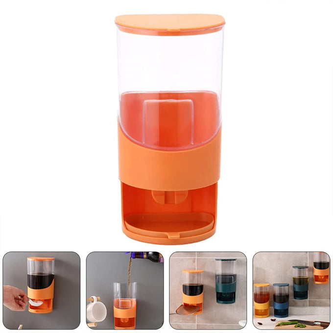 1pc Wall Mounted Oil Bottle Decanter Reusable Oil Holder Container for Kitchen Oil Dispenser