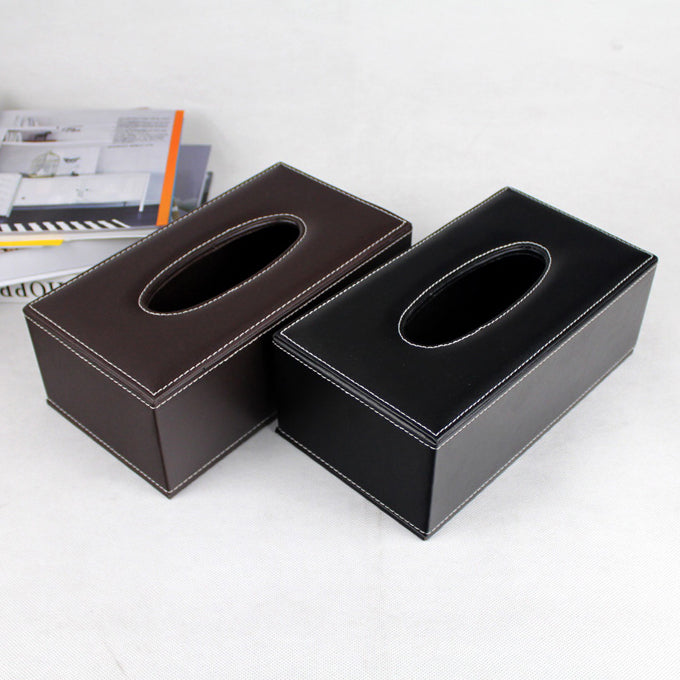 Rectangular PU Leather Tissue Box Cover, with Magnetic Lock