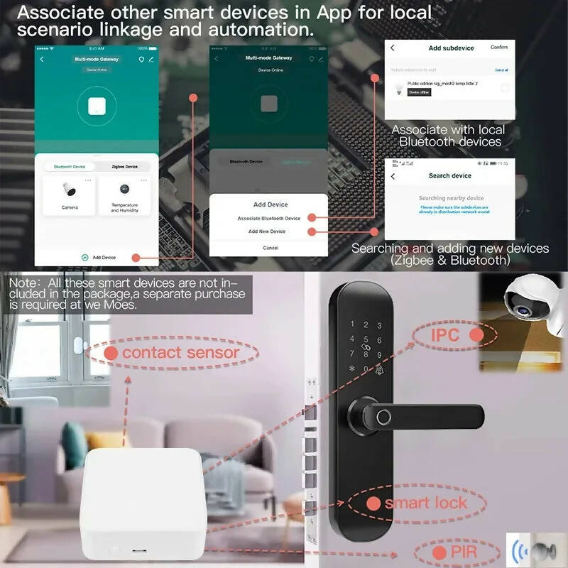 Tuya Zigbee 3.0 Smart Gateway Hub Multi-Mode Bridge Smart Home WiFi Bluetooth Gateway APP Control Works with Google Home Alexa