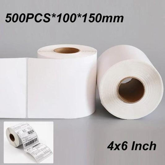 Thermal Shipping Labels 4 x 6 Inch Direct Printing Waterproof Roll A6 Waybill Self-Adhesive Paper - 500 Pieces