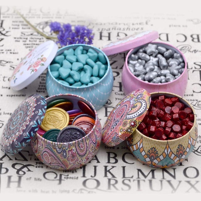 Lovely Mini Tin Candy Box Gift Jewelry Tin Box Cookie Candy Tea Storage Round Drum Tinplate, Flowers Tea Caddy Receive Box