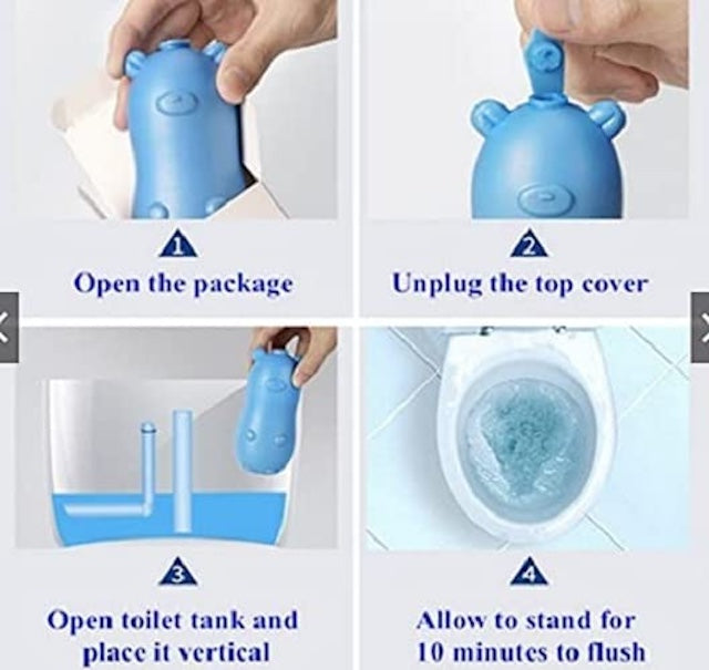 Toilet Bowl Deodorant, Antibacterial Descaling Stain Removal, Cartoon Shape Toilet Gel Cleaner, Lasts over 4 months