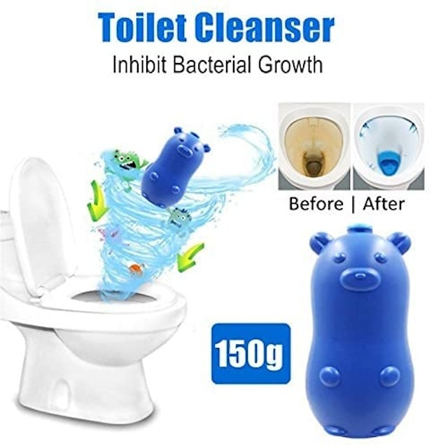 Toilet Bowl Deodorant, Antibacterial Descaling Stain Removal, Cartoon Shape Toilet Gel Cleaner, Lasts over 4 months