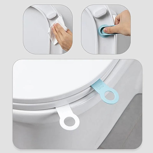 Toilet Seat Lifter, Toilet Handle, Toilet Lid Straps, Self Toilet Seat Cover Handle, Toiletries Lifting - 2 Pieces