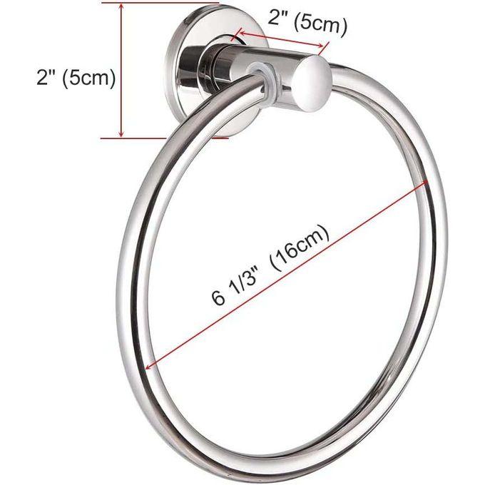 Towel Ring Holder Stainless Steel Hand Hanger Round Wall Mounted Hotel Chrome