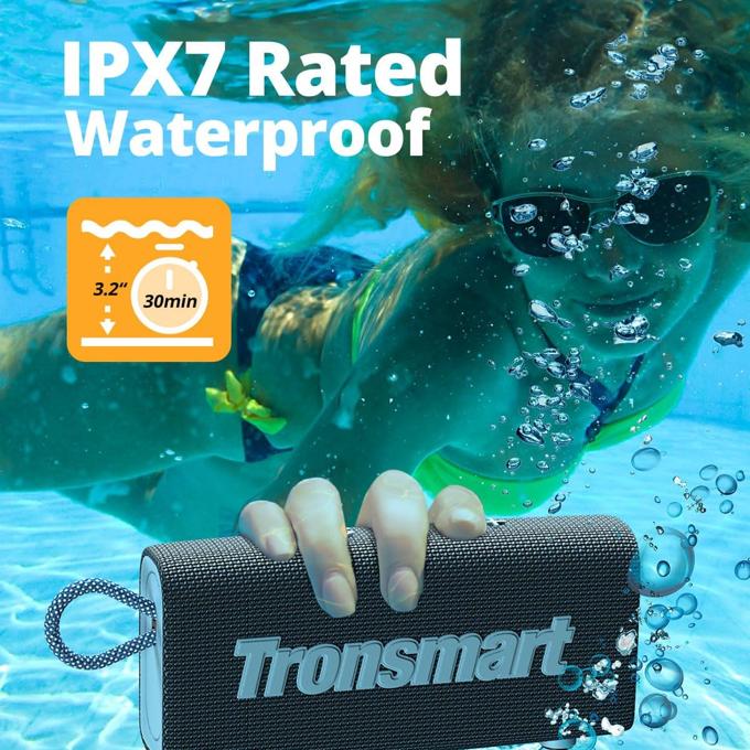 Portable Wireless Transmart Trip Mini Speaker with Bluetooth 5.3, 20H Playtime, AUX, Mic, IPX7 Waterproof Speakers