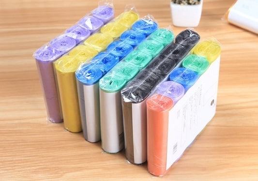 Trash Bags, Household Disposable Trash Garbage Bags, 75 Pcs/5 Rolls Household Disposable Trash, Plastic Garbage Bag