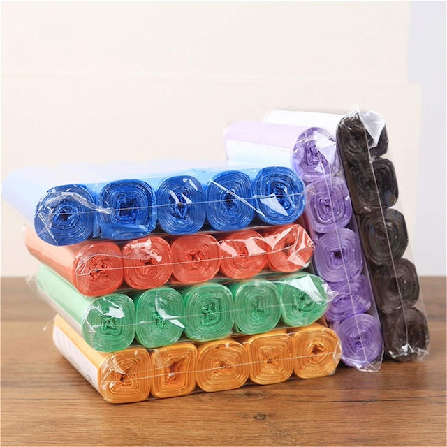 Trash Bags, Household Disposable Trash Garbage Bags, 75 Pcs/5 Rolls Household Disposable Trash, Plastic Garbage Bag