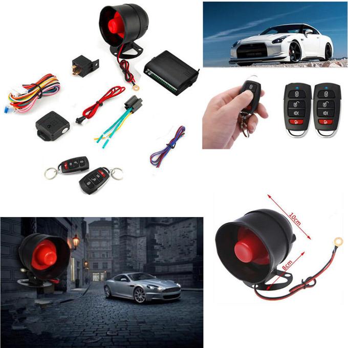 24V Truck Car Vehicle Alarm Security System Keyless Entry Siren 2 Remote Control with Two Shock Sensor