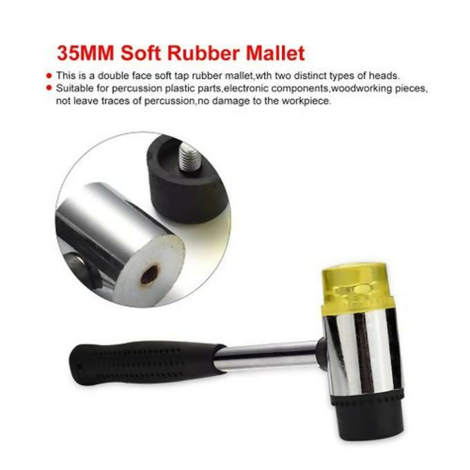 Mallet Soft Rubber Hammer Double Faced Tap Non-Slip Multifunctional Window Bead Double Face Tap Rubber Hammer Mallet