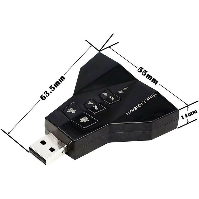 USB to 3.5mm External Sound Card Adapter Virtual