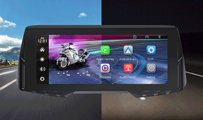 Spedal CL876 Gps Motorcycle Wireless CarPlay/Android Auto 6.86 Inch 1080P Dual Cameras Loop Recording Tire Pressure Monitoring