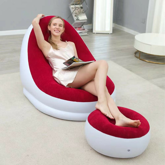 Inflatable Deluxe Lounge Seat / Inflatable seat with Foot rest & Free Pump (2pcs Sets)