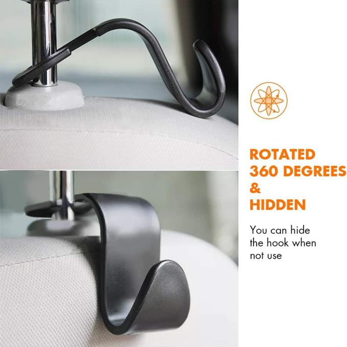 2pcs Universal Car Seat Back Hook Portable Hanger Holder, Vehicle Seat Headrest Hanger