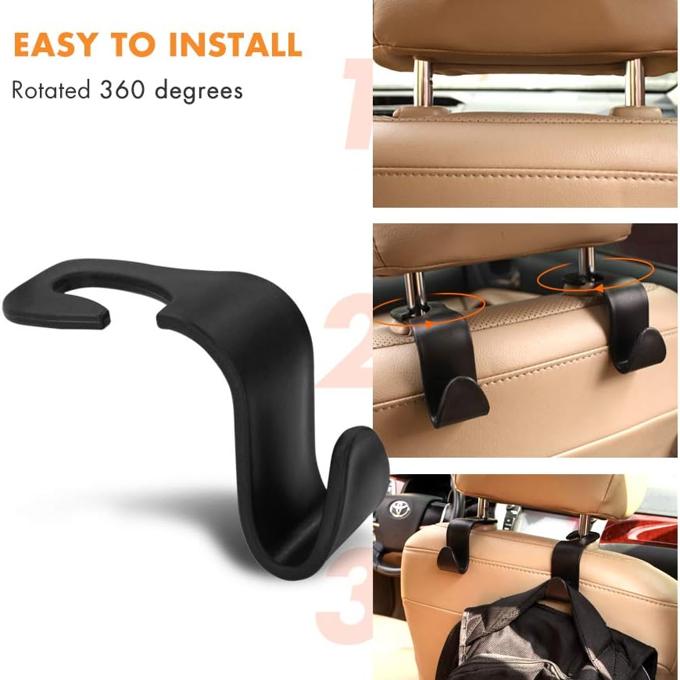 2pcs Universal Car Seat Back Hook Portable Hanger Holder, Vehicle Seat Headrest Hanger