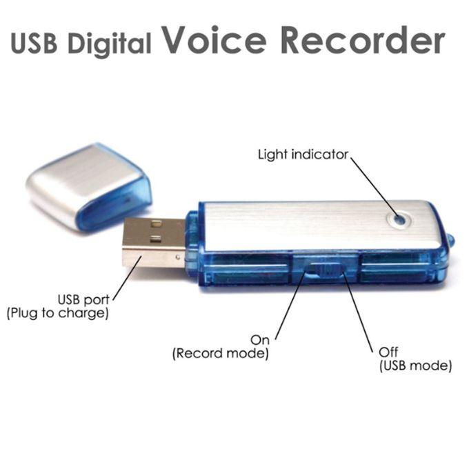 8GB Mini USB Disk Spy Voice Recorder upto 150 Hours, 2 in 1 Combination of 8GB Memory Stick + Voice Recording