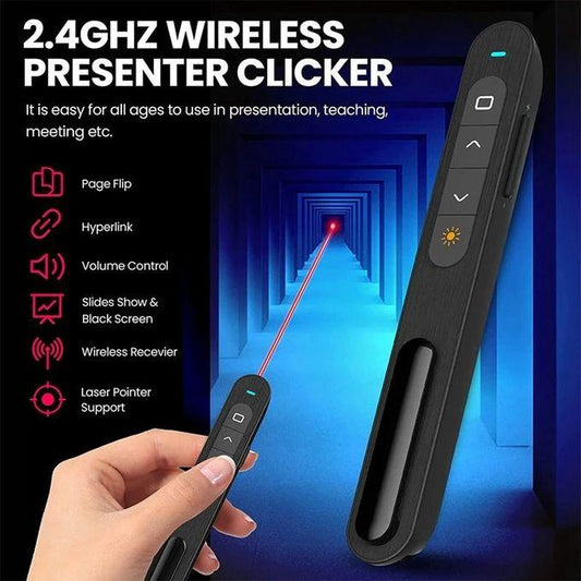 Remote Wireless 2.4Ghz USB Presentation Control PPT Clicker + Hyperlink, Volume