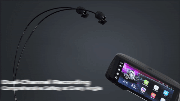 Spedal CL876 Gps Motorcycle Wireless CarPlay/Android Auto 6.86 Inch 1080P Dual Cameras Loop Recording Tire Pressure Monitoring