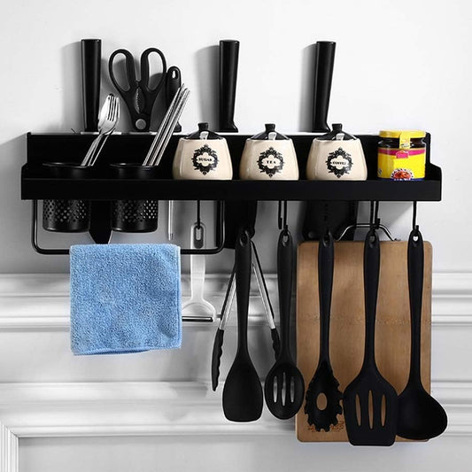 Wall-Mounted Shelves, Kitchen Storage Racks, Multi-Function Kitchen Hook Shelves