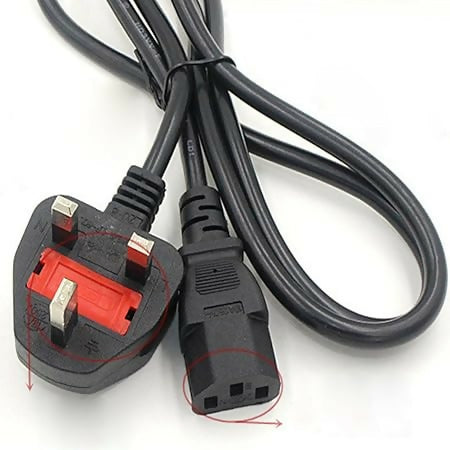 3 Pin UK Power Cord Cable Fuse PC Computer Monitor