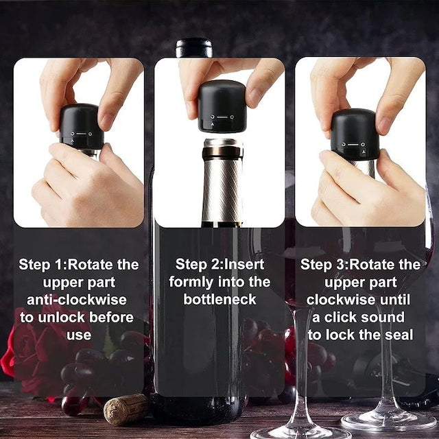 Vacuum Red Wine Bottle Stopper, Sealed Bottle Cap Stopper Leak Proof for Wine Plug Bar Tools, Airtight Leakproof Sparkling Wine Bottle Stopper