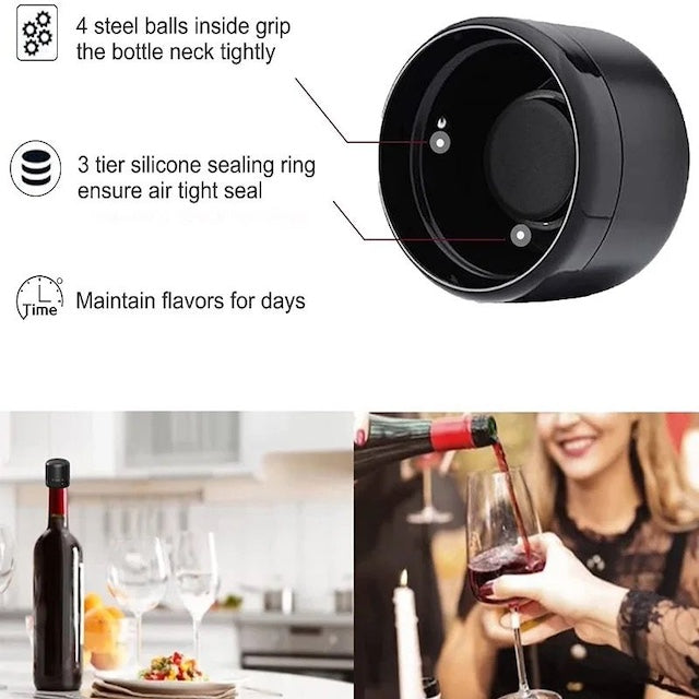 Vacuum Red Wine Bottle Stopper, Sealed Bottle Cap Stopper Leak Proof for Wine Plug Bar Tools, Airtight Leakproof Sparkling Wine Bottle Stopper